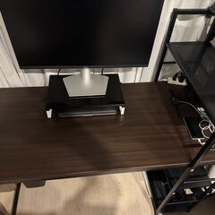 収納ラック一体型パソコンデスク