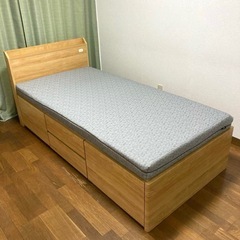 極美品✨ニトリ薄型電動ベッドも対応！シングルサイズポケットコイルマットレス✨こちらの商品はマットレス単品です！ベッドフレームは付きませんm(__)mの画像