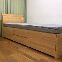 極美品✨ニトリ薄型電動ベッドも対応！シングルサイズポケットコイルマットレス✨こちらの商品はマットレス単品です！ベッドフレームは付きませんm(__)mの画像