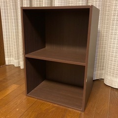 カラーボックス 茶 2段