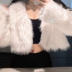 【美品】値下げフェイクファー ファジーコートの画像