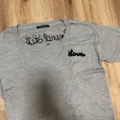 INGNI グレー 薄手ニットセーター Love刺繍の画像