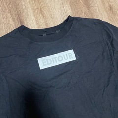EDITOURE 黒 五分袖 クロップドTシャツの画像
