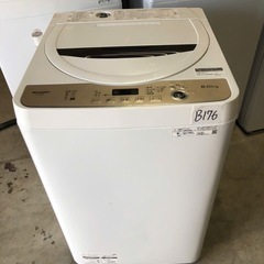 NO B176 🌈福岡市内配送設置無料✨🌈シャープ SHARP 全自動洗濯機 幅56.5cm(ボディ幅52.0cm) 6kg ステンレス穴なし槽 ブラウン系 ES-GE6F-T 2022年の画像