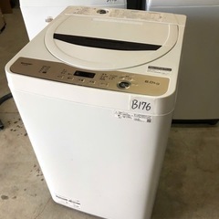 NO B176 🌈福岡市内配送設置無料✨🌈シャープ SHARP 全自動洗濯機 幅56.5cm(ボディ幅52.0cm) 6kg ステンレス穴なし槽 ブラウン系 ES-GE6F-T 2022年の画像