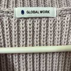 GLOBAL WORK 薄紫 ボタン付きカーディガンの画像
