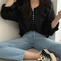 シアーシャツ  カットソー　透け感ありの画像