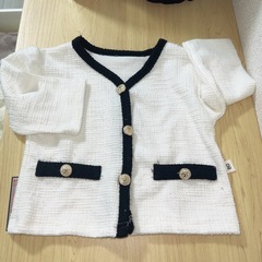 ツイード風 セットアップ ロンパース 80cmの画像
