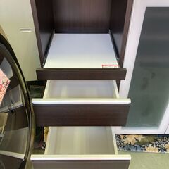 【リサイクルショップ　ピカソ　小松原】】🍽️ ニトリ 2枚両開きドア キッチンカウンター Nポスティア 120 BK 🍽️★0776★の画像