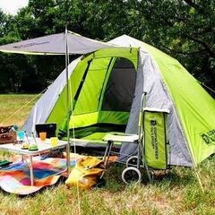 美品 ドッペルギャンガー 超大型ワンタッチテント タープ付き