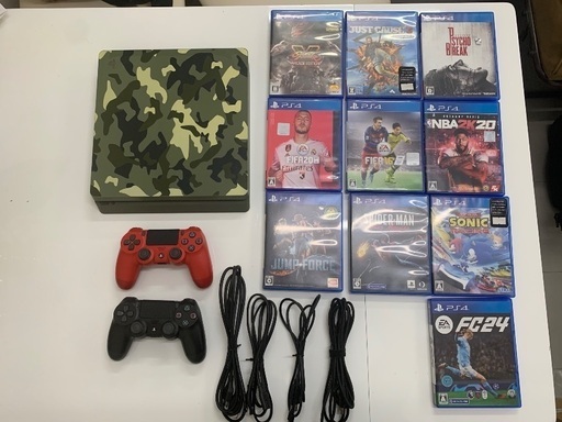 SONY プレイステーション4 PS4本体 迷彩柄 ソフト10個 リモコン2
