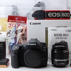 Wi-Fi内蔵！Canon EOS 80D●豪華な付属品●人気ミドル機  1ヶ月動作補償あり！ 安心のゆうパック代引き発送！ 送料、代引き手数料無料！の画像