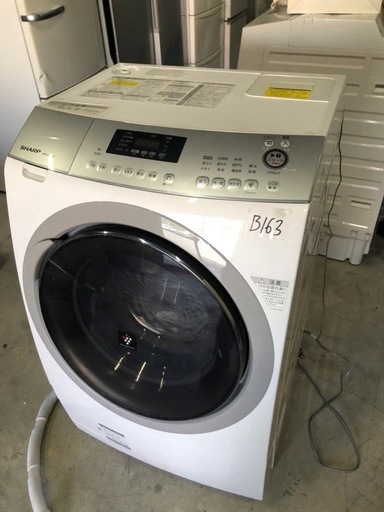 NO B163 ?福岡市内配送設置無料✨?シャープ SHARP ドラム式プラズマクラスター洗濯乾燥機（10kg） 右開き シルバー系 