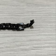 幅7mm 喜平チェーンブレスレット ブラック 黒の画像
