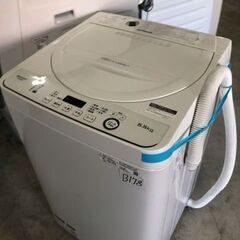 NO B178 ★格安特価★福岡市内配送設置無料★ シャープ SHARP 全自動洗濯機 幅56.5cm(ボディ幅52.0cm) 5.5kg ステンレス槽 ホワイト系 ES-GE5D-W 2020年の画像