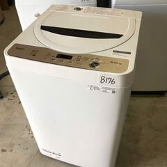 NO B176 ★格安特価★福岡市内配送設置無料★ シャープ SHARP 全自動洗濯機 幅56.5cm(ボディ幅52.0cm) 6kg ステンレス穴なし槽 ブラウン系 ES-GE6F-T 2022年の画像