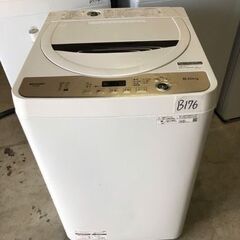 NO B176 ★格安特価★福岡市内配送設置無料★ シャープ SHARP 全自動洗濯機 幅56.5cm(ボディ幅52.0cm) 6kg ステンレス穴なし槽 ブラウン系 ES-GE6F-T 2022年の画像
