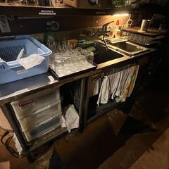 【業務用ステンレス流し台（シンク2槽タイプ）】／店舗改装・新築建...