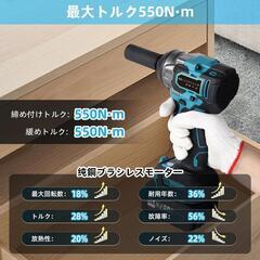 電動 インパクトレンチ 18v 充電式 マキタ互換品 正逆転両用 本体のみの画像
