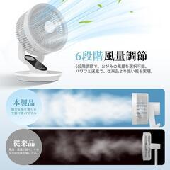 卓上扇風機 DCモーター 風量調節 360°自動首振り 静音 卓上 小型 扇風機の画像