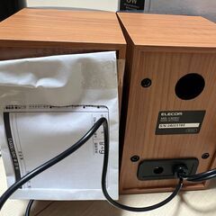 美品】木のスピーカー ELECOM 6W マルチメディア　シルバー MS-130の画像