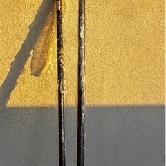 鉄パイプ　焦茶　2.5mと1.5m 2本　外径25mm