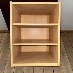 【1036】木製 3段棚 ナチュラルの画像