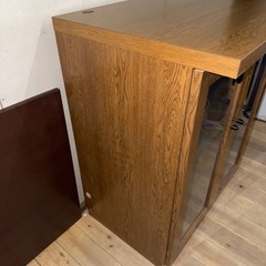 【1046】オーダーメイド品　木製ブラウンキャビネットの画像
