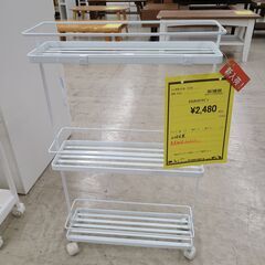 J9475　山崎実業　スリムキッチンワゴン　タワー　ホワイト　クリーニング済み【リユースのサカイ柏店】参考価格6,820円の画像