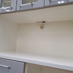 J9476　NITORI　ニトリ　キッチンボード　食器棚　バンダⅡ　90KB-9GY　グレー　クリーニング済み【リユースのサカイ柏店】の画像