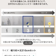 【100×210cm】遮光2級･遮熱 カーテン　&遮熱･ミラーレース 4枚セット(Nナーシャ2 YGR)の画像