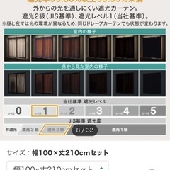 【100×210cm】遮光2級･遮熱 カーテン　&遮熱･ミラーレース 4枚セット(Nナーシャ2 YGR)の画像