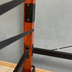 中古 2段ベッド JKプラン ミドルベッド　ハイベッド 木製 シングル 天然木 脚を取れば低いミドルベッドになる 幅209×奥行102 ブラック 黒 ブラウン 茶色 TSIRI1042SETBKBRの画像