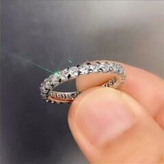 j→→→m17-34/ダイヤモンドCZフルエタニティリングの画像