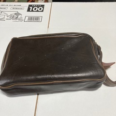 セカンドバッグブラウン色の画像