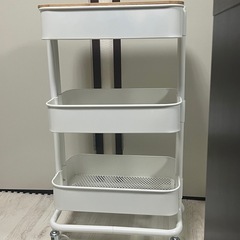 IKEA ワゴン 白 天板付き