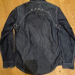 美品濃紺インディゴデニムジーンズシャツジャケットダンガリーGジャンワークカバーオール ビンテージ長袖アメカジの画像