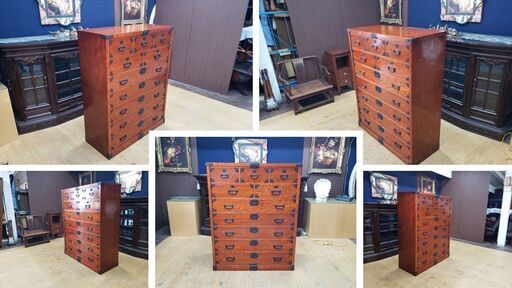 E3 鍵付き 2分割 時代箪笥