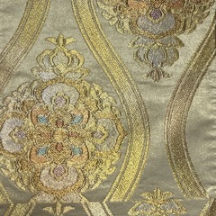 美品 着物 帯 袋帯 1立湧 金花幾何学模樣 紋樣の画像