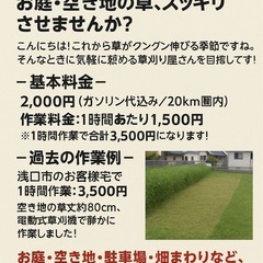  【草刈りします！】お庭・空き地の草、スッキリさせませんか？