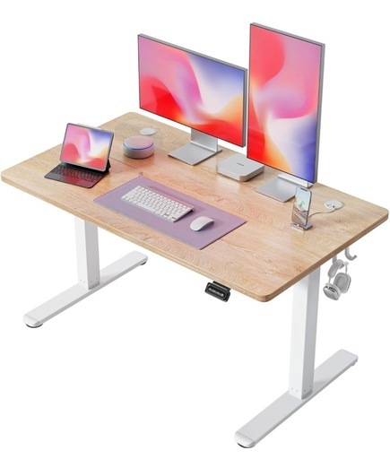 ❤️新品❤️電動 昇降式デスク 木目調 パソコンデスク 高さ調整 120cm×60cm