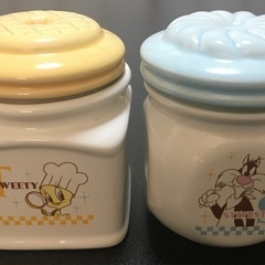 トゥイーティー陶器ポット2個セット