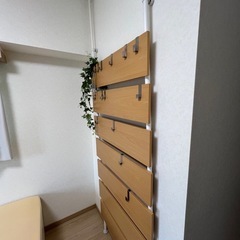 つっぱり棒壁面収納の画像