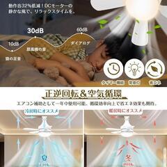 シーリングファンライト ファンライト DCモーター 扇風機 LED 正逆回転機能の画像