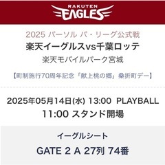 楽天イーグルスペアチケットの画像