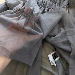 値下げ！SHEINシースルートップスメッシュダイダイ柄風S新品★チュニックおまけの画像