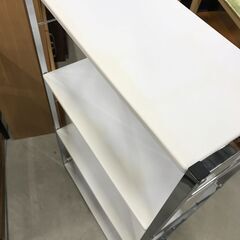 ★ジモティ割引あり★ 3段ラック ホワイト/シルバー W(幅)60×D(奥行き)24×H(高さ)106cm ※クリーニング済みの画像