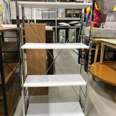 ★ジモティ割引あり★ 3段ラック ホワイト/シルバー W(幅)60×D(奥行き)24×H(高さ)106cm ※クリーニング済みの画像