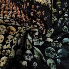 新品 ロングTシャツ 💀ガイコツ 骸骨ドクロ 髑髏 💀大小いっぱいの画像