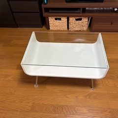 ガラステーブル　ホワイト